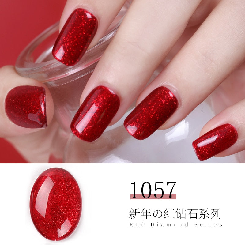 Elegant Touch Red Glitter Nails - I Heart Cosmetics